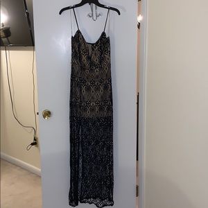 Windsor black and taupe long dress